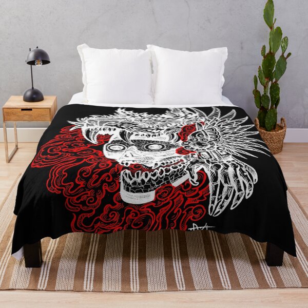 Item preview, Tezcatlipoca red smoke skull white designed and sold by UrielCalavera.