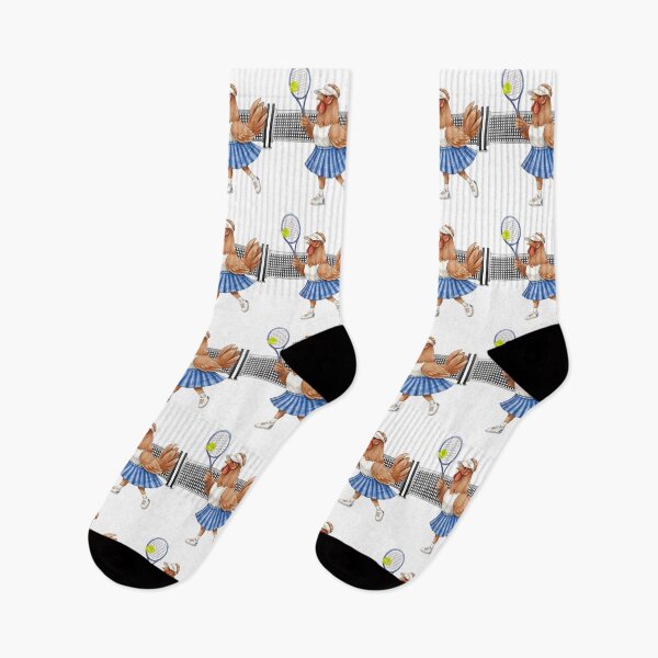 Item preview, Athletic Hen Playing Tennis Cartoon - Funny Farm Animal Sports Illustration designed and sold by VibranPalette.