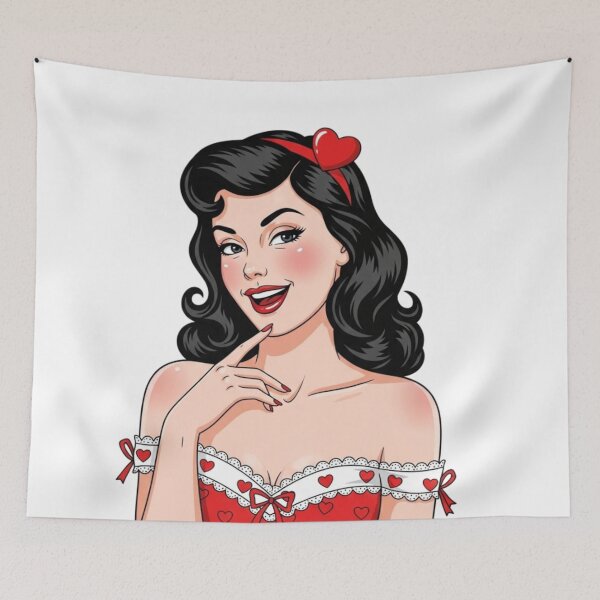 Item preview, Classic Valentine Pin-Up Girl designed and sold by LyssasMindArt.