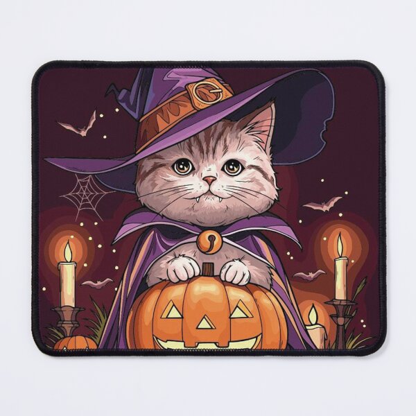 Item preview, Cute Halloween Witch Cat Illustration designed and sold by Silrom.