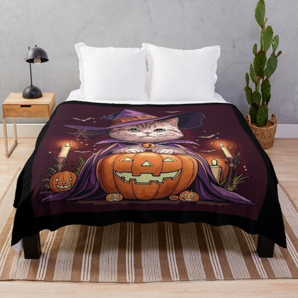 Item preview, Cute Halloween Witch Cat Illustration designed and sold by Silrom.