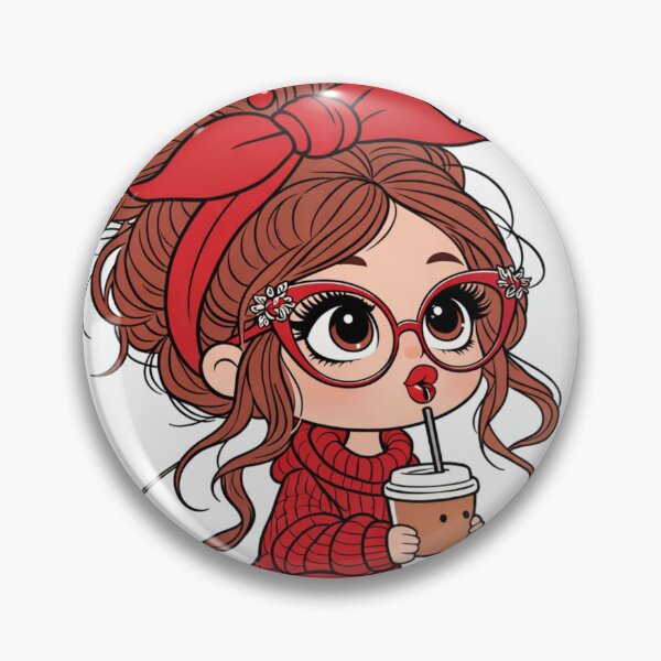 Item preview, Cute Chibi Girl Coffee Lover , Trendy Fashion Doll Illustration, Coffee Addict Sublimation Design designed and sold by zvalente.