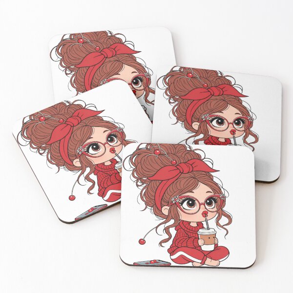 Item preview, Cute Chibi Girl Coffee Lover , Trendy Fashion Doll Illustration, Coffee Addict Sublimation Design designed and sold by zvalente.