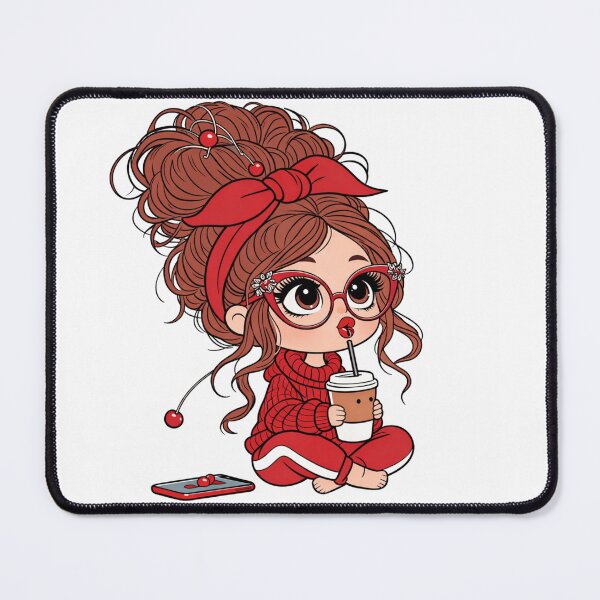 Item preview, Cute Chibi Girl Coffee Lover , Trendy Fashion Doll Illustration, Coffee Addict Sublimation Design designed and sold by zvalente.