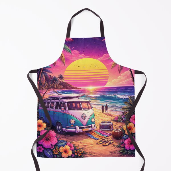 Item preview, Retro Tropical Sunset Van – Synthwave Beach Adventure Art designed and sold by NomadUSArt.