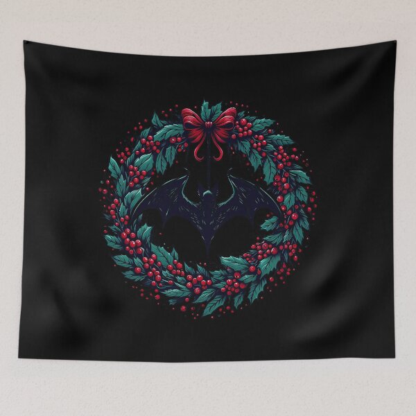 Item preview, Bat Christmas Wreath Gothic Holiday designed and sold by hybmcvdtj77.