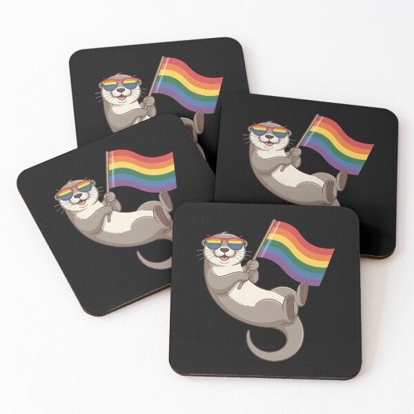 Item preview, LGBT Gay Lesbian Pride Flag Otter designed and sold by IdunayaStore.