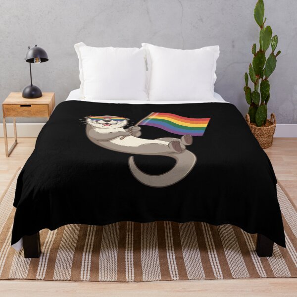 Item preview, LGBT Gay Lesbian Pride Flag Otter designed and sold by IdunayaStore.