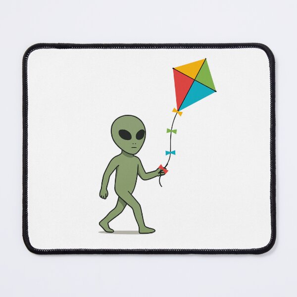 Item preview, Alien Flying a Kite – Minimalist Sci‑Fi Illustration designed and sold by Everyday Aliens.