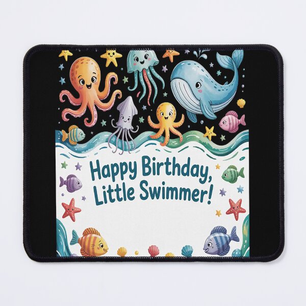 Item preview, Beneath Ocean Waves Happy Birthday Little Swimmer designed and sold by NicolaMail.
