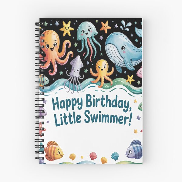Item preview, Beneath Ocean Waves Happy Birthday Little Swimmer designed and sold by NicolaMail.