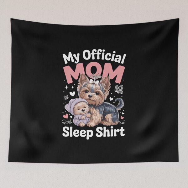 Item preview, Official Mom Sleep , Yorkie Dog & Puppy, Mothers Day designed and sold by IdunayaStore.
