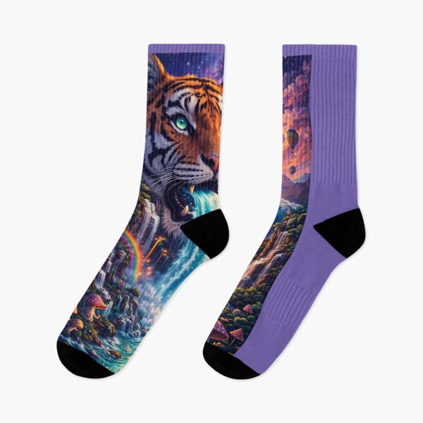 Item preview, Surreal Tiger Waterfall – Dreamlike Fantasy Nature Art designed and sold by NomadUSArt.