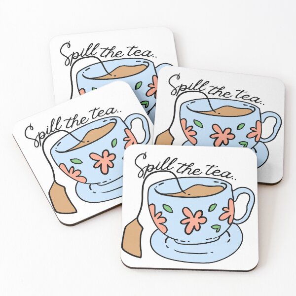 Item preview, Spill the Tea Sticker | Cute Floral Teacup Illustration | Cozy Tea Lover Aesthetic designed and sold by Wander & Whim Designs.