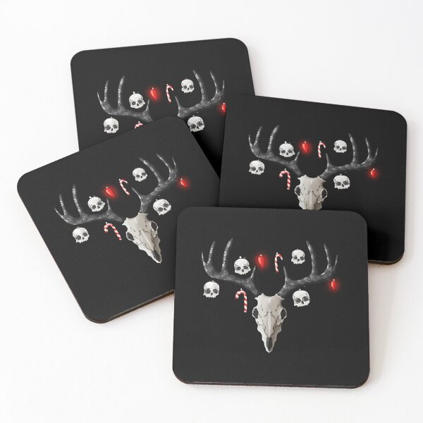Item preview, Gothic Reindeer Skull Christmas Antlers and Berries designed and sold by hybmcvdtj77.