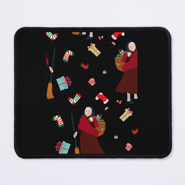 Item preview, Witchy Befana Gothmas Black Christmas Pattern designed and sold by hybmcvdtj77.
