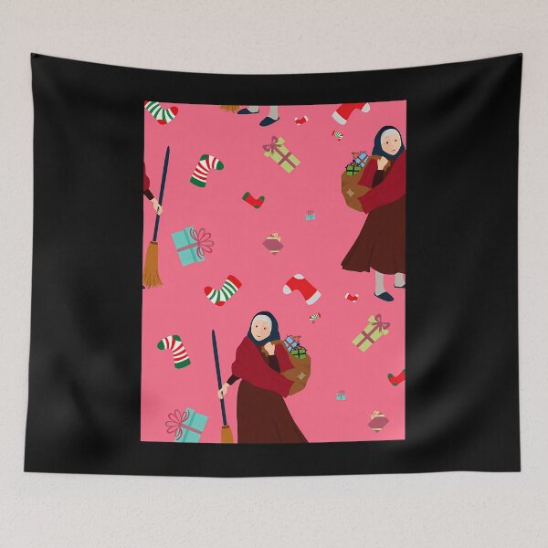 Item preview, Witchy Befana Gothmas Pink Christmas Pattern designed and sold by hybmcvdtj77.