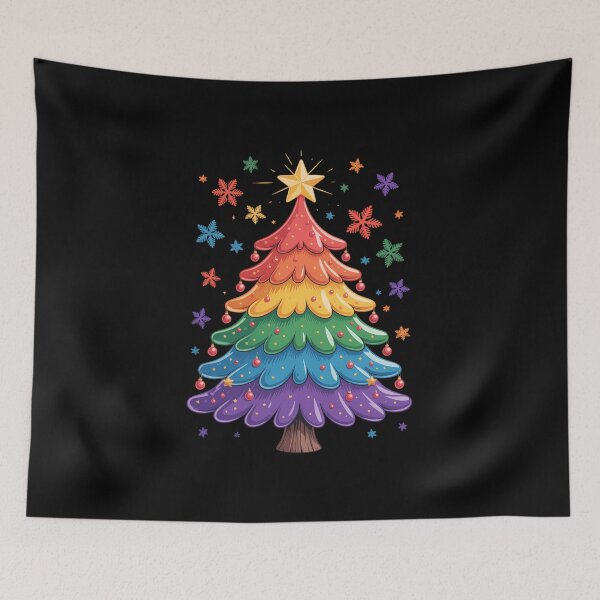 Item preview, Cute LGBTQ Pride Rainbow Flag Gay Merry Christmas Tree X-Mas designed and sold by FaithAbbott.
