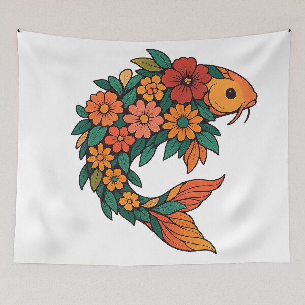 Item preview, Floral Koi Fish designed and sold by chromatalove.