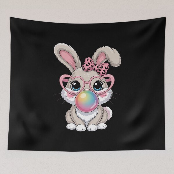 Item preview, Cute Bunny Rabbit Face Leopard Bow Girls Happy Easter Day designed and sold by FaithAbbott.