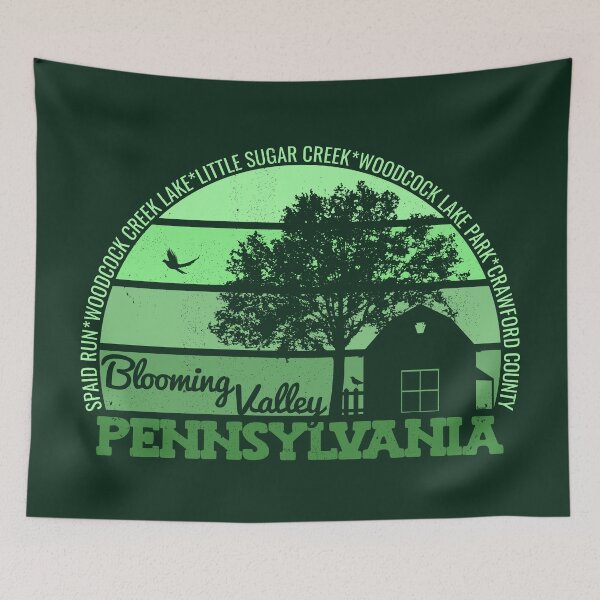 Item preview, Blooming Valley Pennsylvania Sunset Retro Vintage Local Pride Logo designed and sold by CRHPOD20.