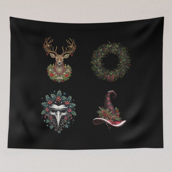 Item preview, Gothmas Icon Set Deer Skull Wreath and Witchy Xmas designed and sold by hybmcvdtj77.