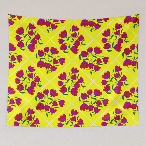 Artikelvorschau, Sonniger Garten: Leuchtend rote und violette Blüten entworfen und verkauft von lifestylecreep.