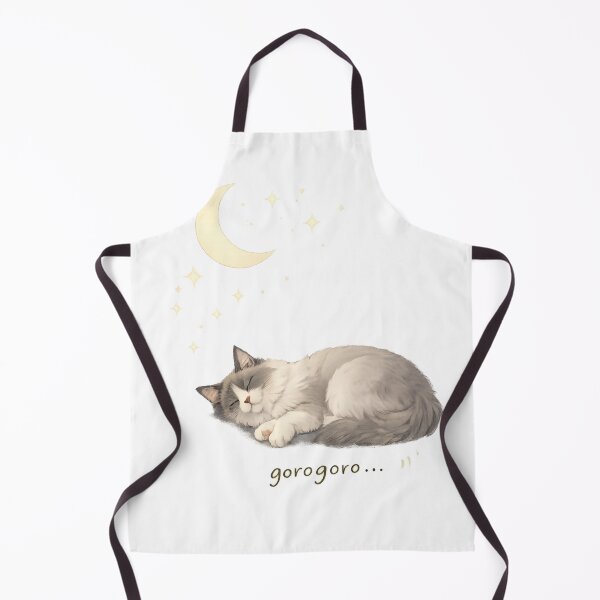 Item preview, Ragdoll Cat Purring Illustration – Soft Grey Minimal Art with Moon & Stars designed and sold by Monchatra.