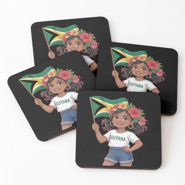 Item preview, Cute Guyanese Girl Flag Hibiscus Island Heritage Culture designed and sold by countntenov.