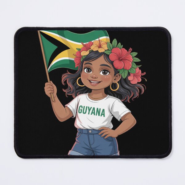 Item preview, Cute Guyanese Girl Flag Hibiscus Island Heritage Culture designed and sold by countntenov.