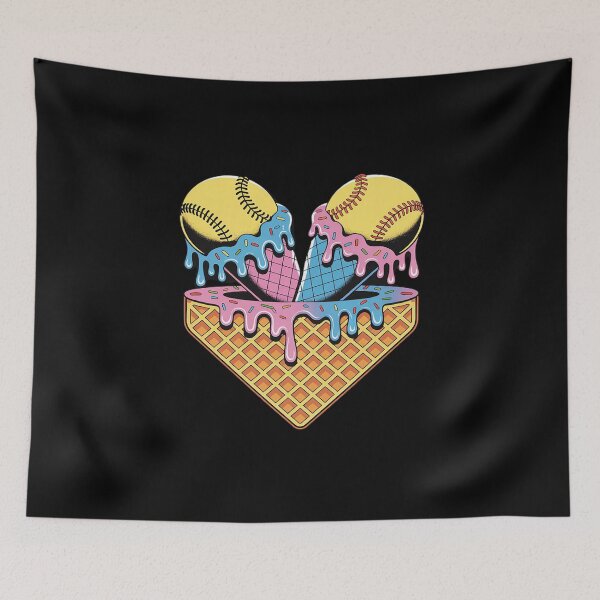 Item preview, Cute Ice Cream Softball Home Plate Drip Game Day Softball designed and sold by Slwankol.