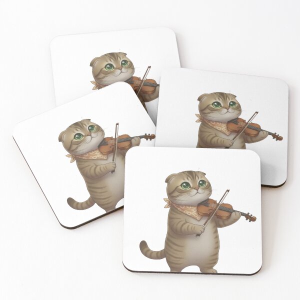 Item preview, Whimsical Cat Playing Violin designed and sold by TheCoolCrowd.