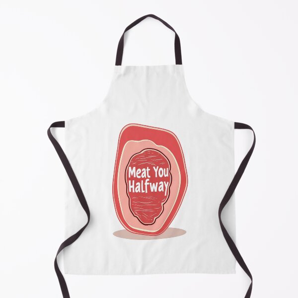 Item preview, Funny Cartoon Steak Pun Meat You Halfway designed and sold by FWLKIT.