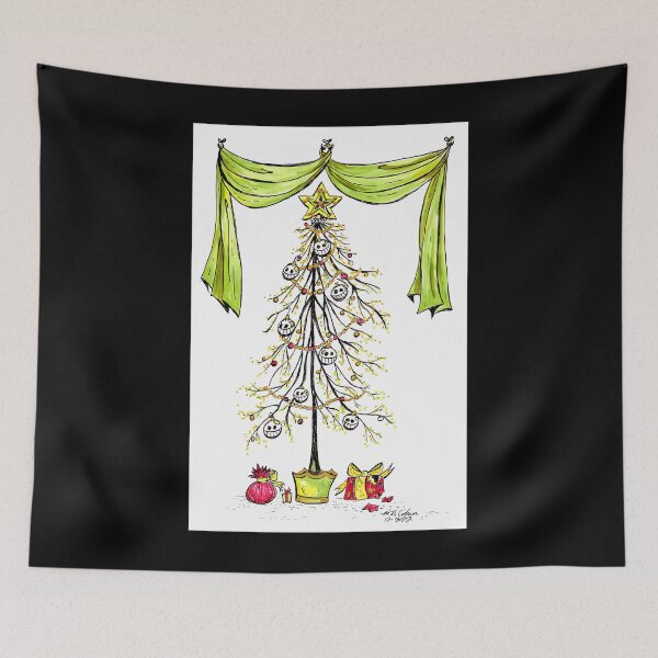 Item preview, Happy Gothmas Christmas Tree Drapes Witchy Holiday designed and sold by bunlkrpnhdi84.