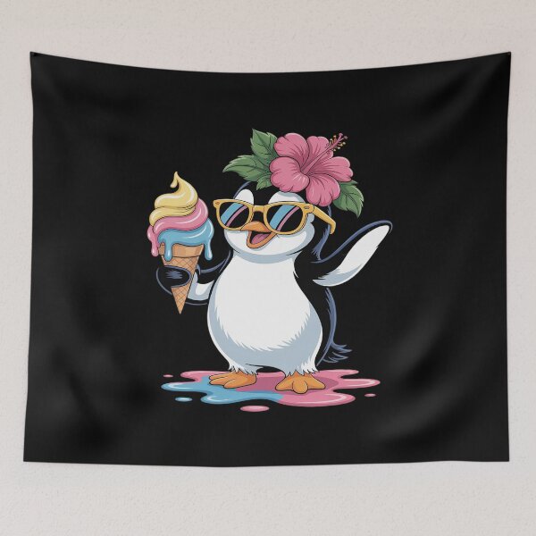 Item preview, Cute Penguin Holding Ice Cream Funny Summer Foodie Lovers designed and sold by Slwankol.
