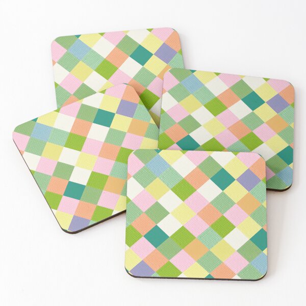 Item preview, Eclectic Diamond Check Woven Patchwork Pattern Multicolored with Green designed and sold by kierkegaard.