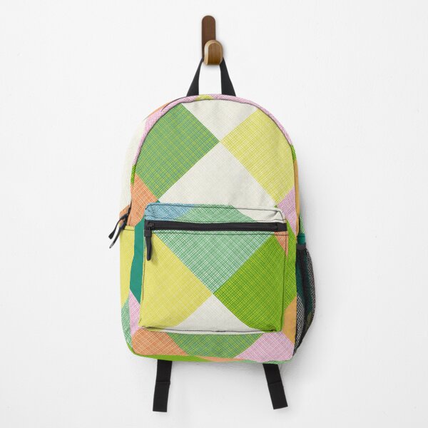 Item preview, Eclectic Diamond Check Woven Patchwork Pattern Multicolored with Green designed and sold by kierkegaard.