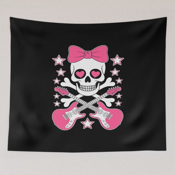 Item preview, Cute Punk Skull Bow Guitars Rock Princess Emo Music designed and sold by Slwankol.