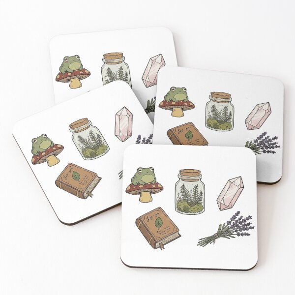 Item preview, Green Witch Botanical Sticker Sheet - Cute Frog Mushroom & Crystals designed and sold by ColorTheoryLab.