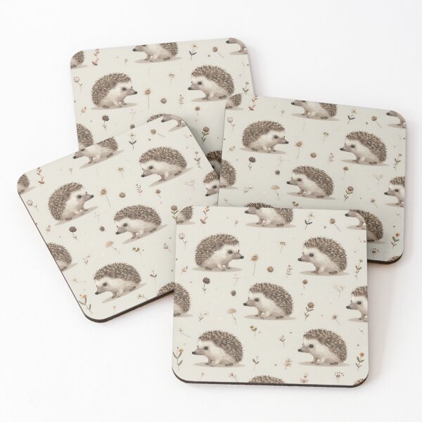 Item preview, Cute Baby Hedgehogs – Seamless Woodland Floral Pattern designed and sold by Blinkwater Designs.