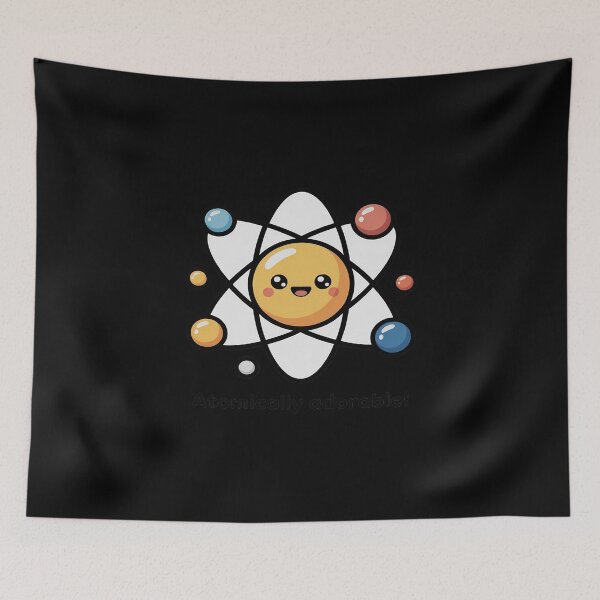 Item preview, Cute Smiling Atom Cartoon with Orbiting Particles designed and sold by Slwankol.