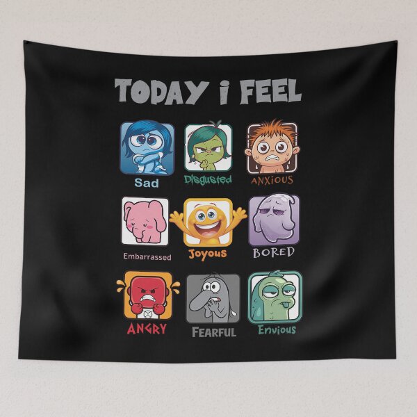 Item preview, Today I Feel  The Ultimate Cute Cartoon Emotion Chart designed and sold by MaiCarroll.