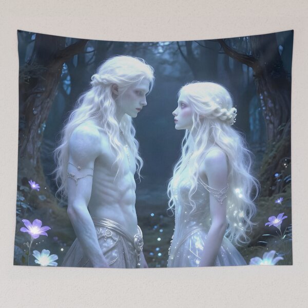 Item preview, Albino Fantasy Young Man and Women designed and sold by Sharon Schwalbe.