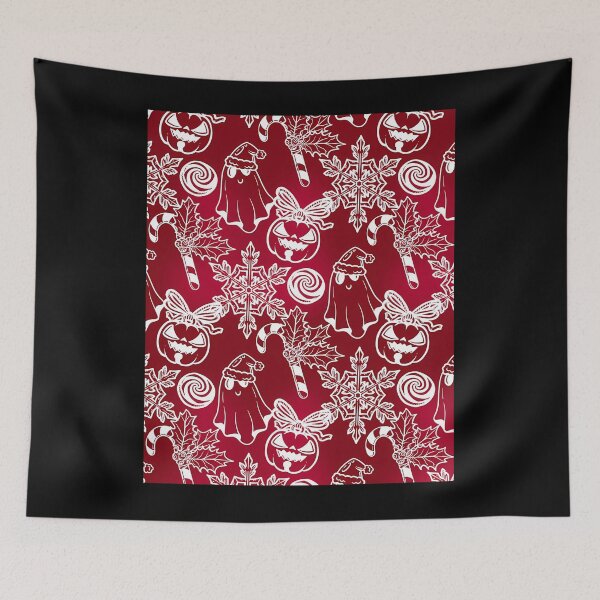 Item preview, Spooky Christmas Pattern Red Goth Holiday designed and sold by bunlkrpnhdi84.