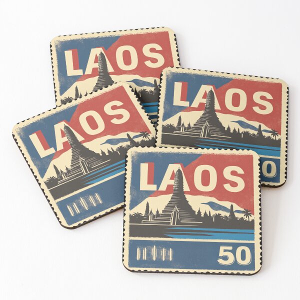 Item preview, Vintage Laos Postage Stamp Art - Pha That Luang Stupa designed and sold by tiigerdad.