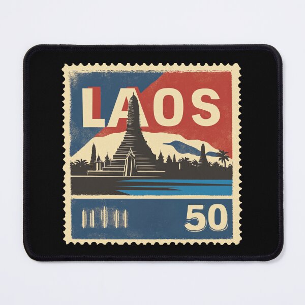 Item preview, Vintage Laos Postage Stamp Art - Pha That Luang Stupa designed and sold by tiigerdad.