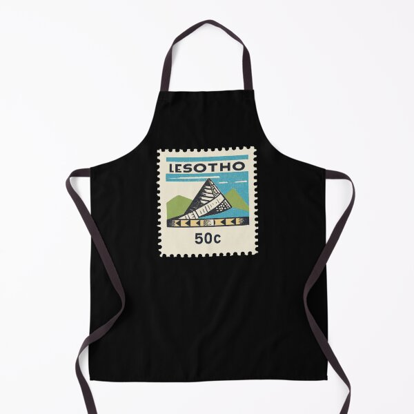 Item preview, Vintage Lesotho Postage Stamp Art - Maloti Mountains & Basotho Symbol designed and sold by tiigerdad.