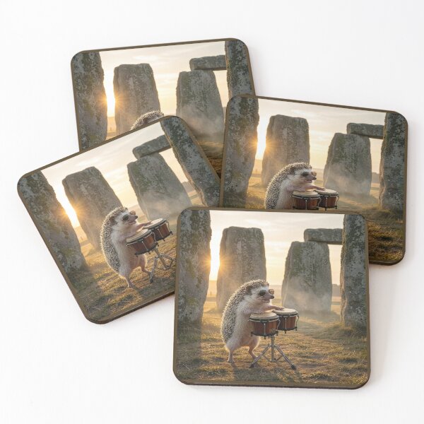 Item preview, Hedgehog Plays the Bongos at Stonehenge designed and sold by Tridentulus.