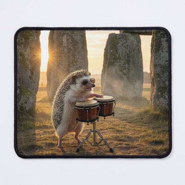 Item preview, Hedgehog Plays the Bongos at Stonehenge designed and sold by Tridentulus.