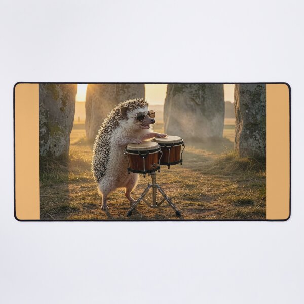 Item preview, Hedgehog Plays the Bongos at Stonehenge designed and sold by Tridentulus.